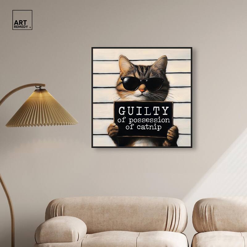 Guilty of Catnip Canvas by Art Remedy
