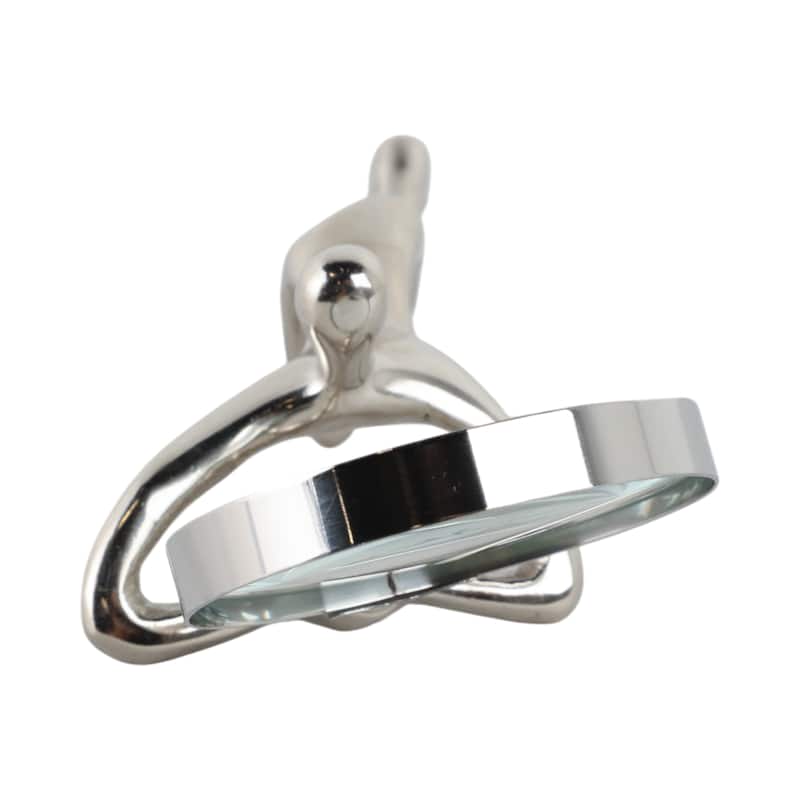 Glass Metal Decorative Object Human Figure Holding Magnifying Glass