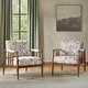 preview thumbnail 10 of 19, HULALA HOME Avidite Farmhouse Solid Wood Arm Chair with Full Assembly Set of 2 Damask