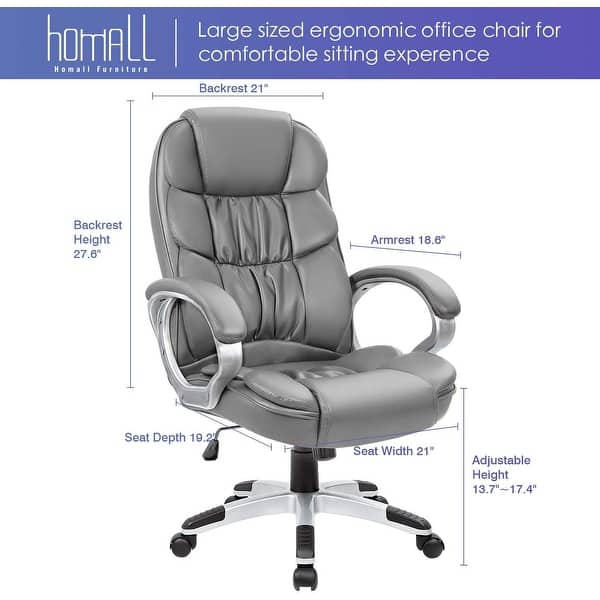 Homall Office Chair High Back Computer Ergonomic Desk Chair PU Leather  Adjustable Height Modern Executive Swivel Task Chair - On Sale - Overstock  - 33086224
