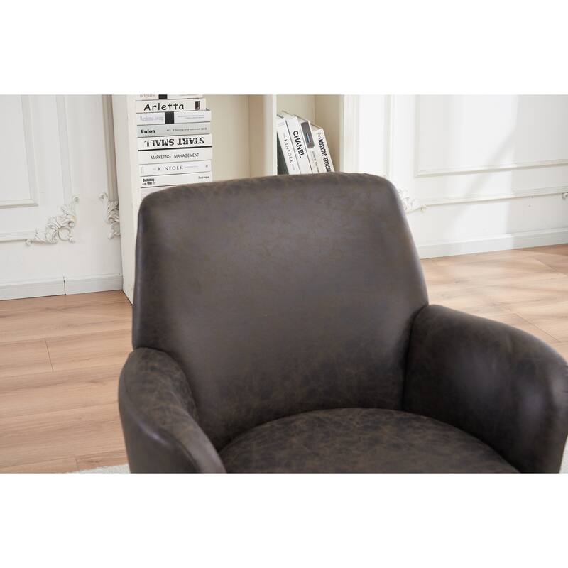 Swivel Barrel Chair, Accent Chairs Armchair for Living Room, Comfy Reading Chairs Round Barrel Chairs with Stainless Steel Base