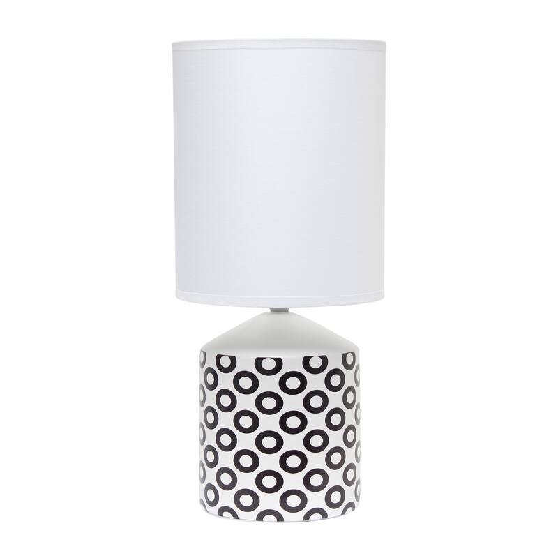18.5 in. Black Finish Table Lamp with White Shade, Sturdy Table Lamp for Living Rooms and Bedrooms