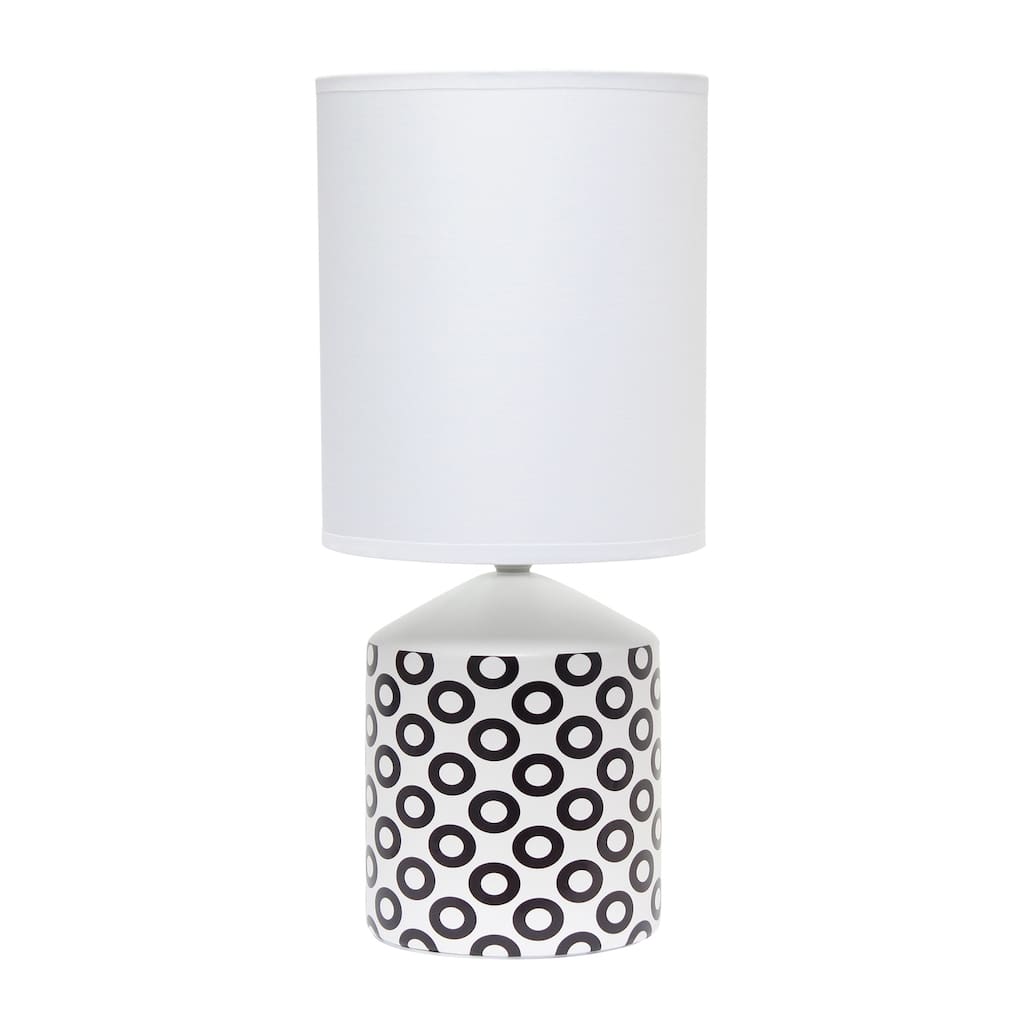 18.5 in. Black Finish Table Lamp with White Shade, Sturdy Table Lamp for Living Rooms and Bedrooms
