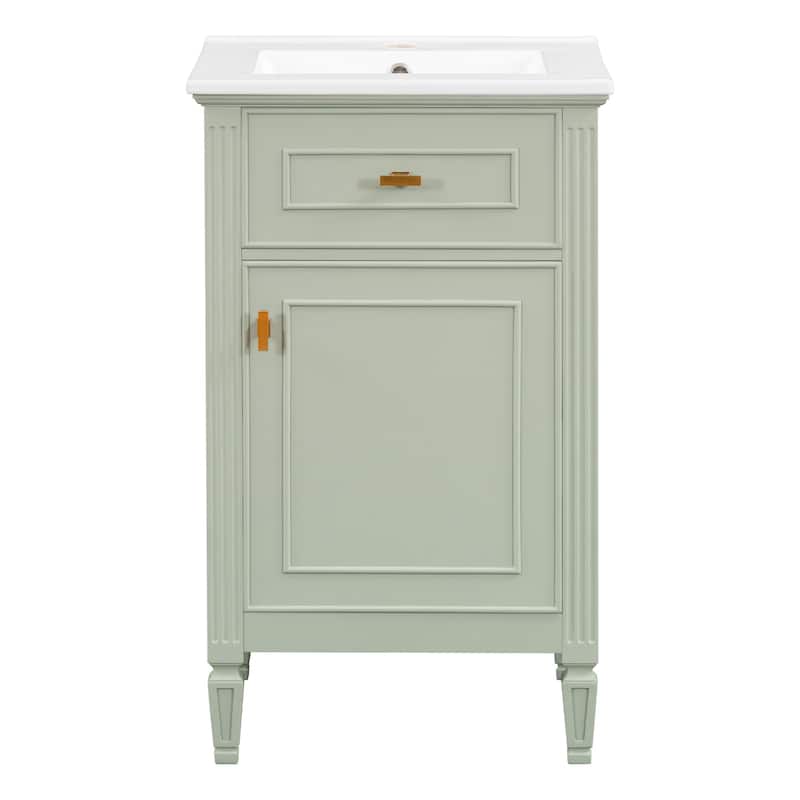 20"Freestanding Bathroom Vanity with Ceramic Sink - Green