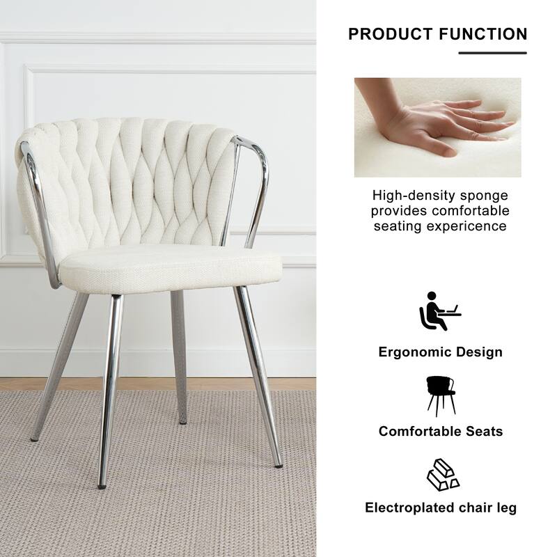 Modern Dining Chair with Metal Legs (Set Of 2)