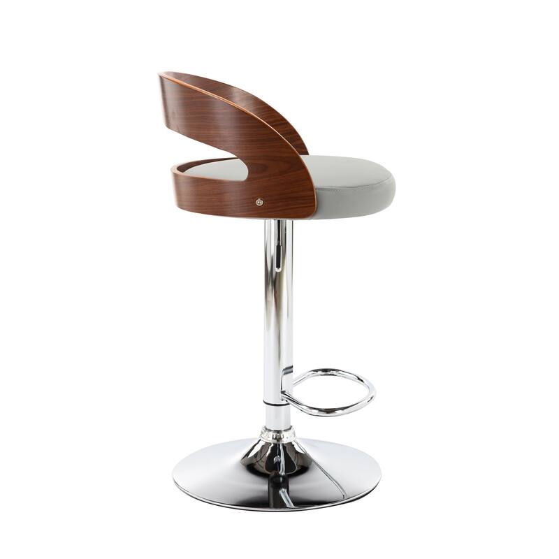 Porthos Home Shane Swivel Adjustable Height Faux Leather Mid-Century Bar Stool
