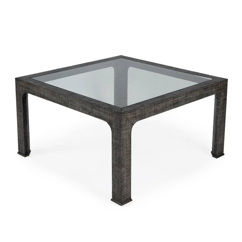 Chatham Glass and Raffia Square 36" Coffee Table