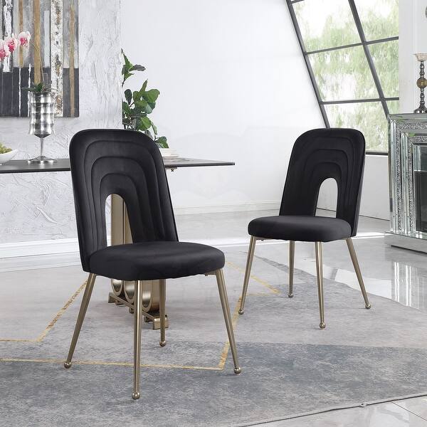 Mid Century Velvet Upholstered Dining Chair Set of 2 Bed Bath