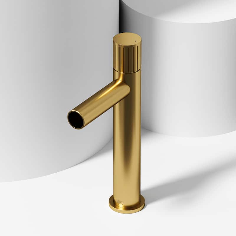 VIGO Ashford 11" H Single Handle Single Hole Vessel Bathroom Faucet - Matte Brushed Gold