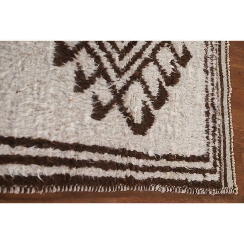 Tribal Anatolian Turkish Runner Rug Handmade Geometric Wool Carpet - 3'4"x 10'9"
