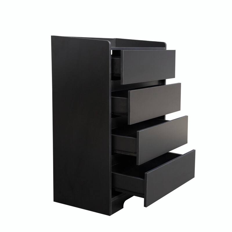 4-Drawer Dresser, Handle-Free Chest of Drawers, 100% Waterproof Wooden Cabinet with Sturdy Frame