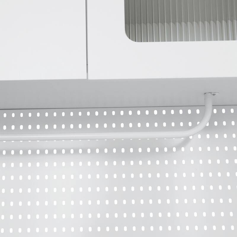 63" Buffet Cabinet with Hutch and Power Outlet, Large Coffee Bar Storage with Drawers, Adjustable Shelves & Pegboard