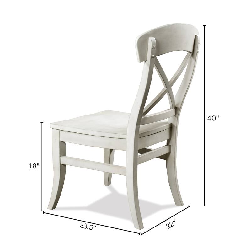Roundhill Furniture Harola Cross-back Dining Side Chairs in Set of 2, Smoky White Finish