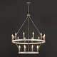 preview thumbnail 43 of 80, Acroma 20-light 40In Farmhouse Wagon Wheel Chandelier
