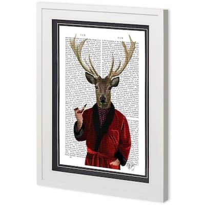Custom Deer in Smoking Jacket Framed Art Print