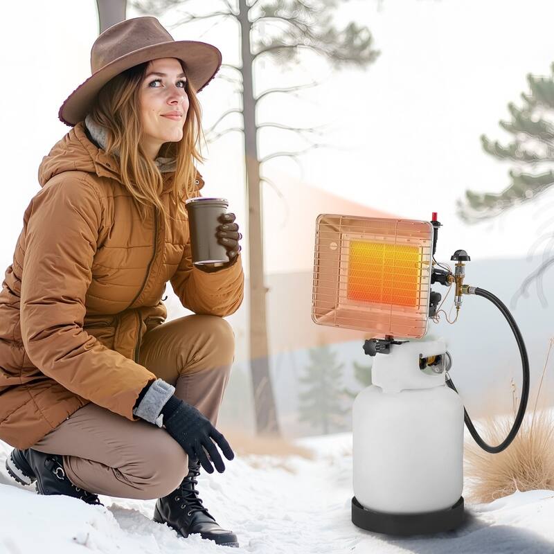 13000 BTU Propane Gas Heater with Stepless Temperature Control - 11.81 x 9.84 x 3.94 inches