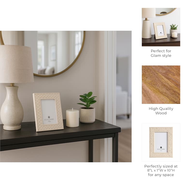 Decorative Photo Frame with Basketweave Texture for Home Decor