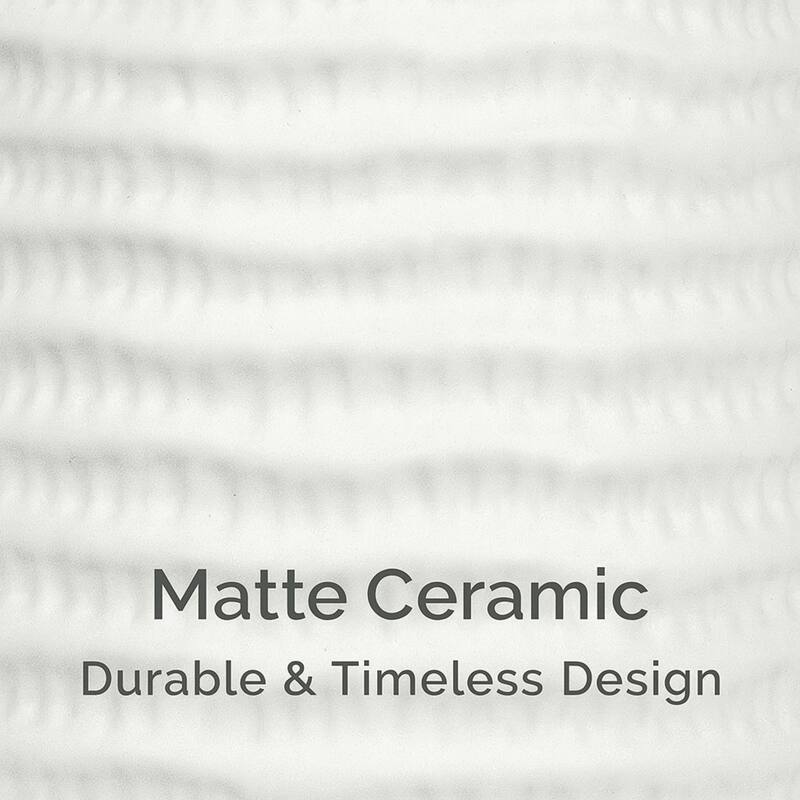 White Ceramic Vase Set of Two with Matte Finish and Cylindrical Shape