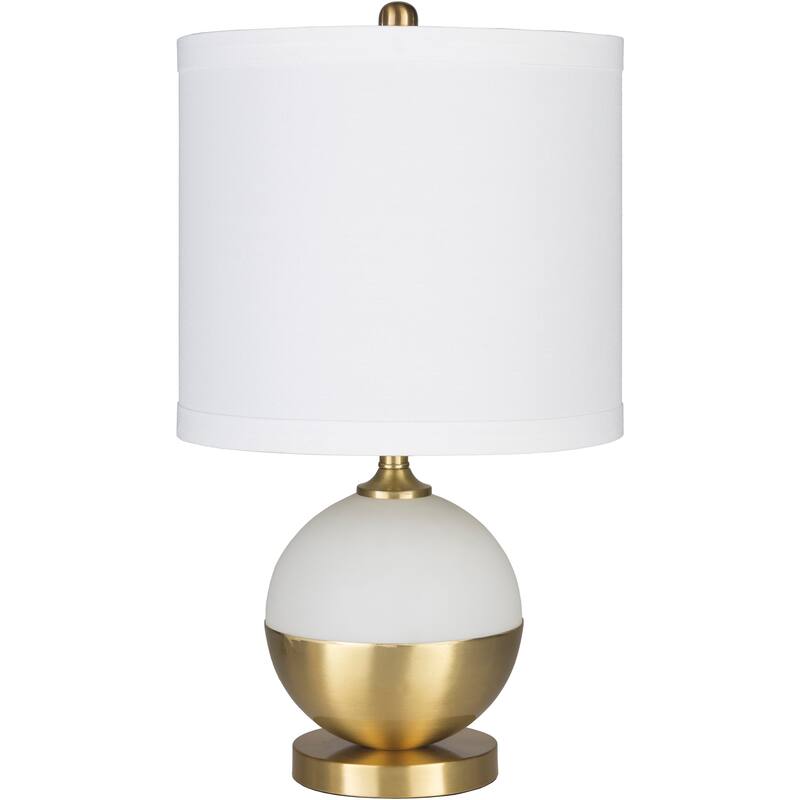 Purcell Petite White & Brass Modern Table Lamp