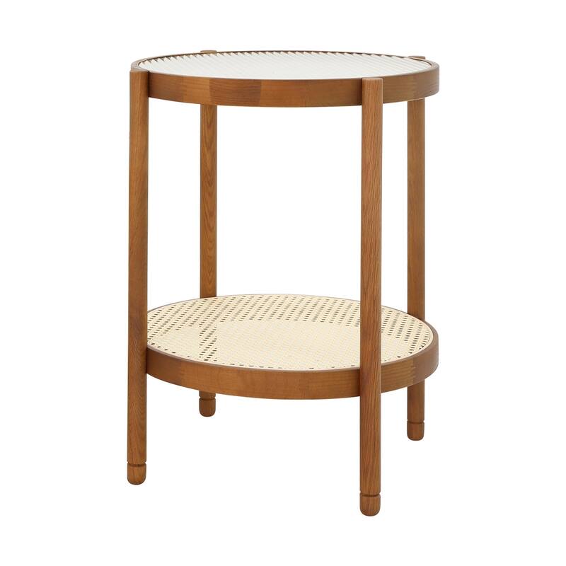 Modern Farmhouse Living Room Coffee Table,Stylish and Elegant Nesting Round Wooden Table,Side End table for Living Room