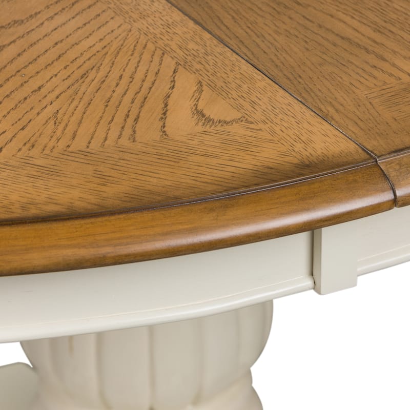 The Gray Barn Arctic Arrow 48x60 Single Pedestal Oval Dinette Table - White