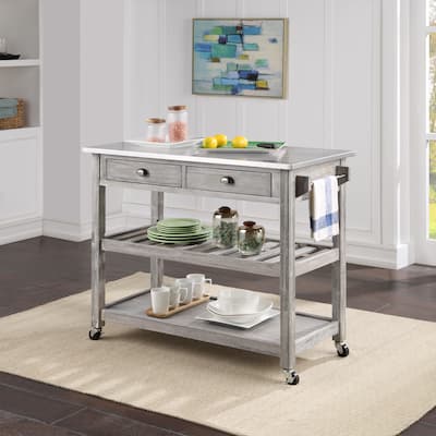 The Gray Barn Firebranch Wire-brush Kitchen Cart