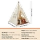preview thumbnail 11 of 10, Beige Peach Skin Kids Teepee Tent with Mat, Pop-Up Playhouse for Ages 1 to 5 - 50.4” D x 49.2” W x 68.9” H