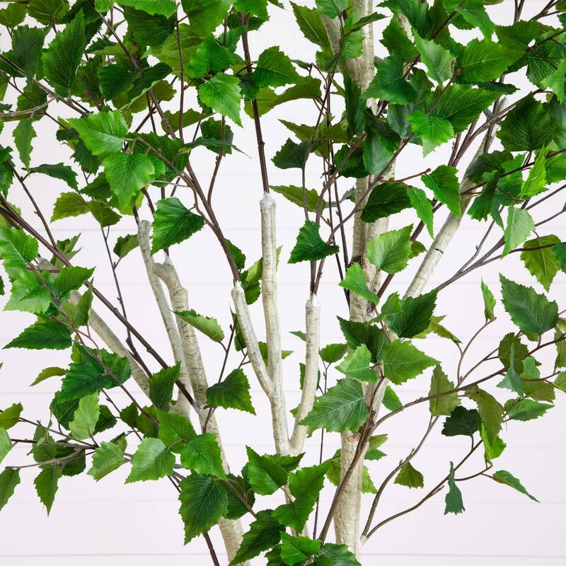 8-ft Artificial Birch Tree with Real Touch Leaves - Green