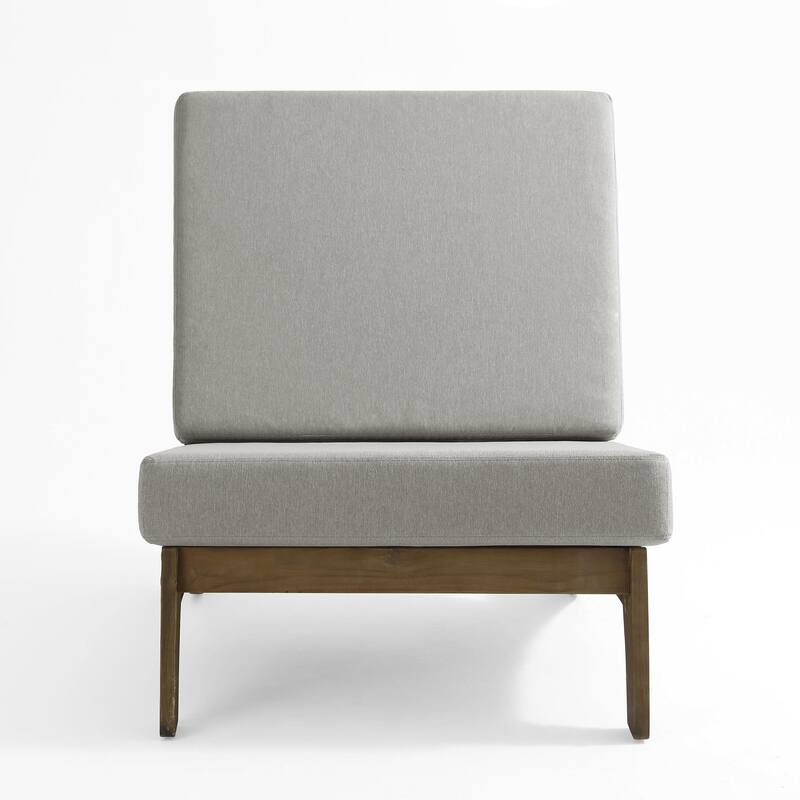 4 Piece Outdoor Wood Loveseat Chair Conversation Set with Cushion