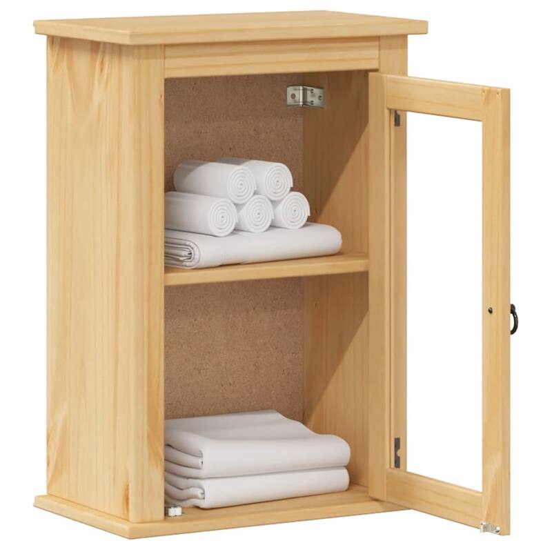vidaXL Bathroom Wall Cabinet Honey - 10.6 x 17.7 x 25.4 in
