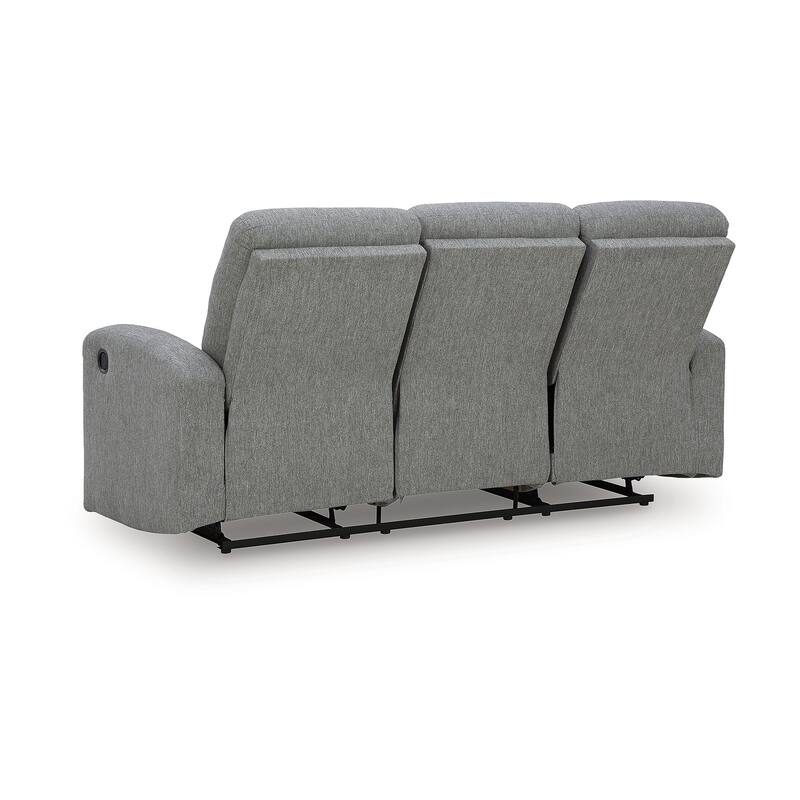 Signature Design by Ashley Carrigan Lane Gray Reclining Sofa - 76"W x 39"D x 39"H