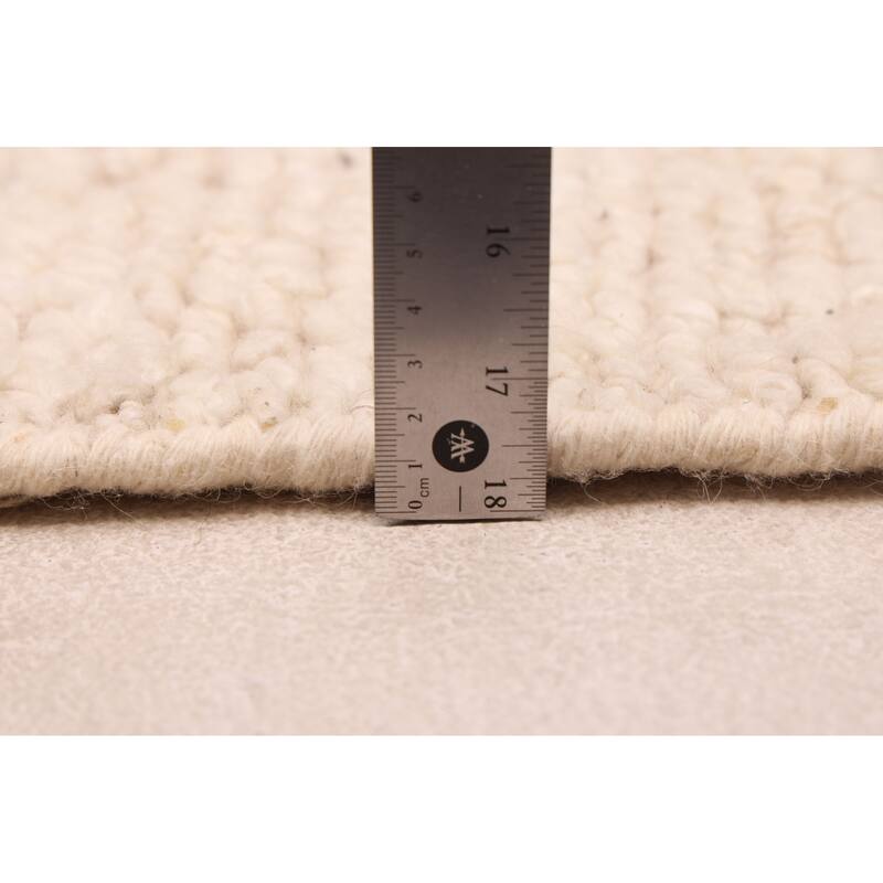 ECARPETGALLERY Hand-knotted Looma Cream Wool Rug - 7'10 x 9'10