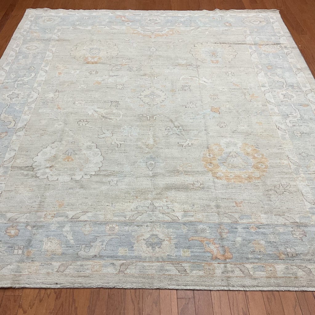 HERAT ORIENTAL Handmade Vegetable Dyed Oushak Wool Rug - 8'5" x 9'8"
