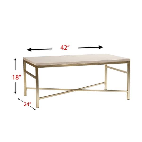 SEI Furniture Grant Rectangular Faux Stone Coffee Table - 42" x 18"