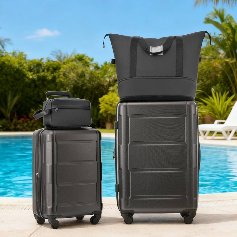 2 Piece Luggage Set with Bags Expanable Spinner Wheels ABS Lightweight Suitcase with TSA Lock 20inch+28inch