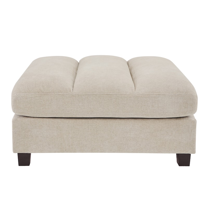 38.6" Plush Chenille Ottoman, Upholstered Cloud Ottoman, Modular Sectional Couches For Living Room, Compressed Memory Foam