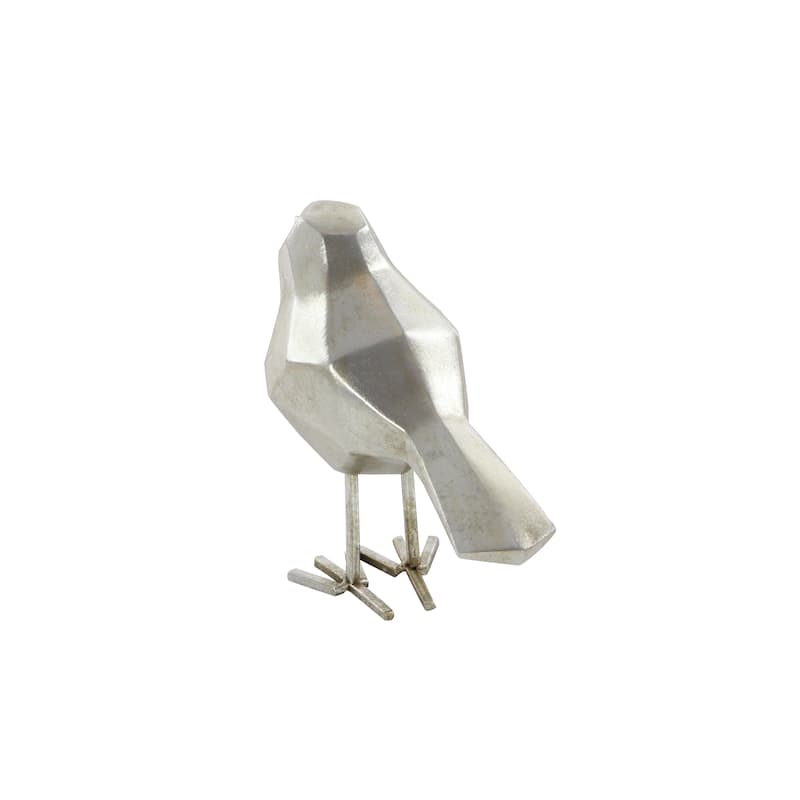 CosmoLiving by Cosmopolitan Gold or Gray Polystone Bird Decorative Sculpture with Origami Accents (Set of 2)