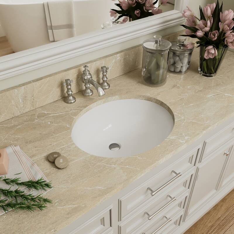 DeerValley Symmetry 18" Oval Vitreous China Undermount Bathroom Sink