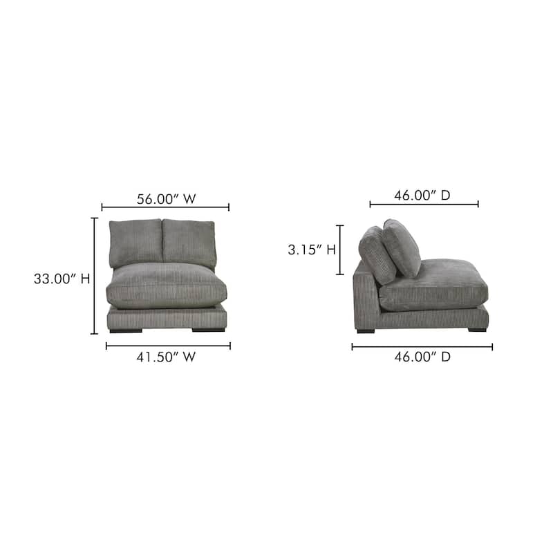 NADAAL STUDIOS Keira, Slipper Chair, Corduroy Upholstery - 41.5"W x46"D x33"H