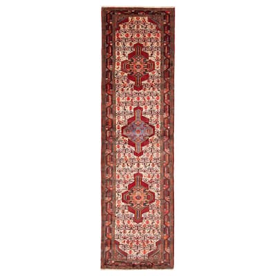 ECARPETGALLERY Hand-knotted Konya Anatolian Cream Wool Rug - 2' 9" x 10'