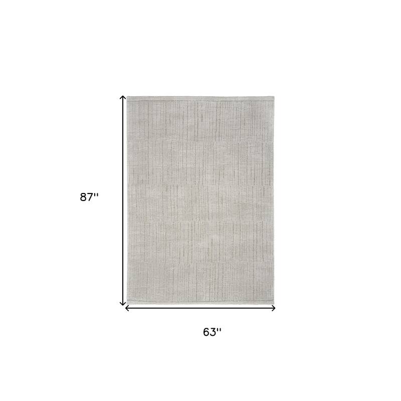 HomeRoots Abstract Scandinavian Rectangle Area Rug - 87.00 in. x 63.00 in. x 0.59 in.