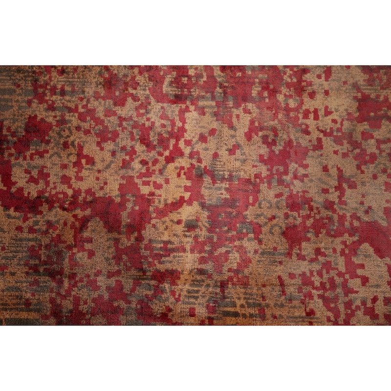 Abstract Area Rug Handmade Multi-Color Wool Carpet - 8'4"x 11'5"