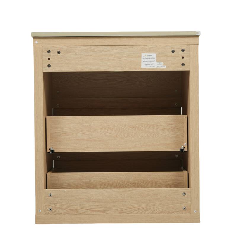 30"/60" Bathroom Vanity Set, Freestanding Bathroom Vanity Cabinet with Ceramic Sink Basin & Drawers