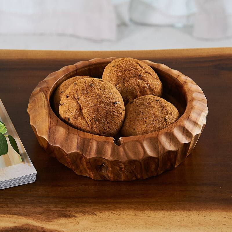 Home Soft Things Royal Round Bowl Big wooden bowl Fruit Storage
