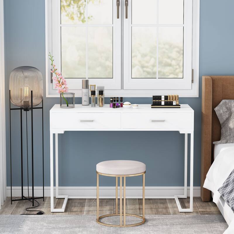 Computer Writing Study Desk with 2 Drawers