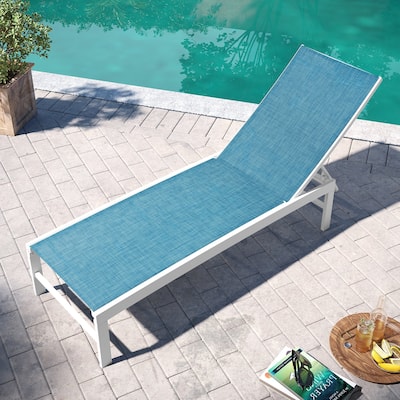 Pellebant Outdoor Aluminum Patio Chaise Lounge Chair Adjustable