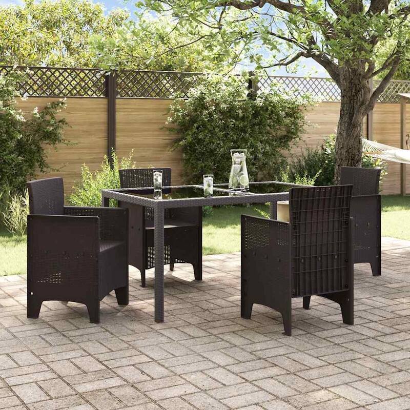 vidaXL Garden Chair 2/4 pcs Anthracite/Brown/White 53 x 49 x 85 cm PP - 53 x 49 x 85 cm