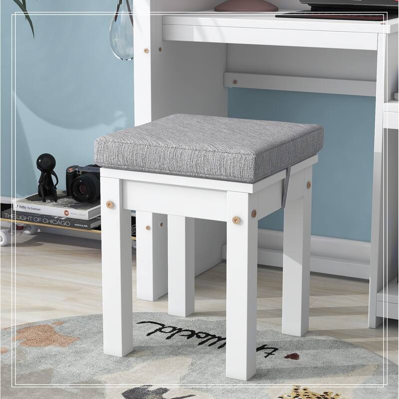 House-Shaped Kids Desk with a Cushion Stool