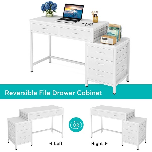 5 drawer desk white cheap