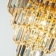 preview thumbnail 6 of 12, 3-Light 13" Cone Shape 3-Tier Crystal Flush Mount